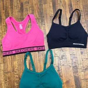 Skechers Pink, Black, and Green Sports Bras *sold together*